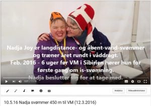 YouTube Nadja svømmer 450 m